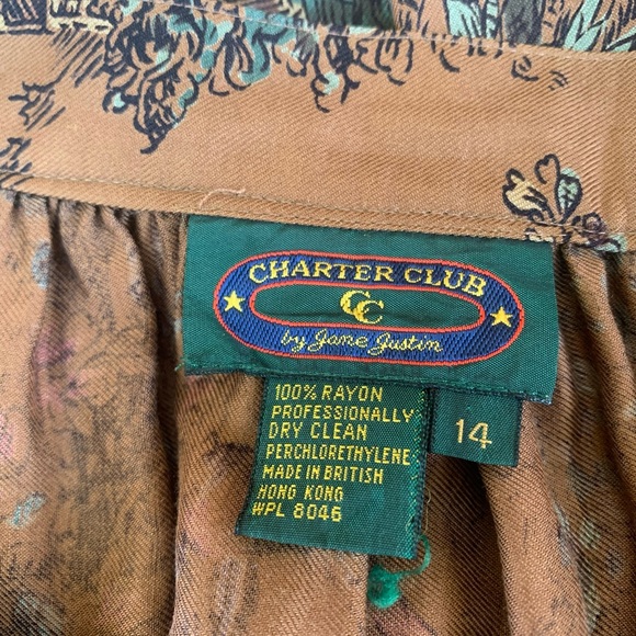 Vintage Charter Club by Jane Justin Rayon skirt size 14 - Picture 4 of 8